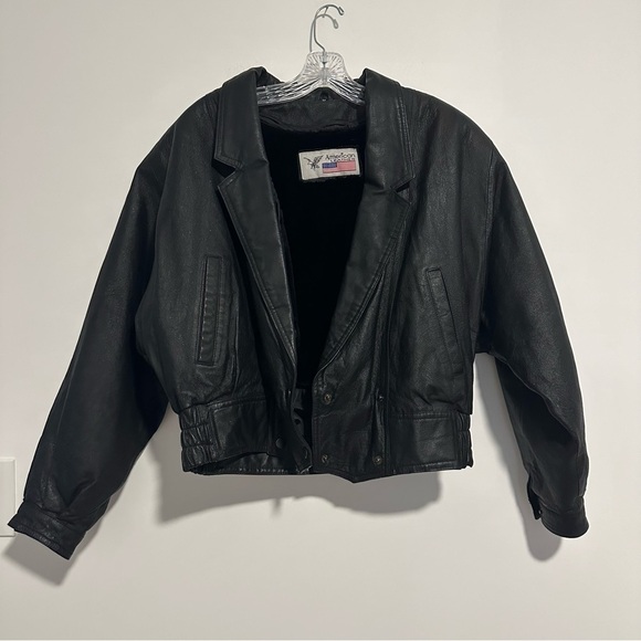 Vintage American leather black biker jacket - Picture 3 of 11
